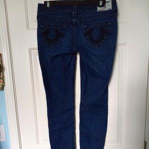 True Religion Jeans Stella Dark Blue Skinny Low-Rise Womens Size 28